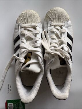 adidas White and Black Shell Toe Sneakers